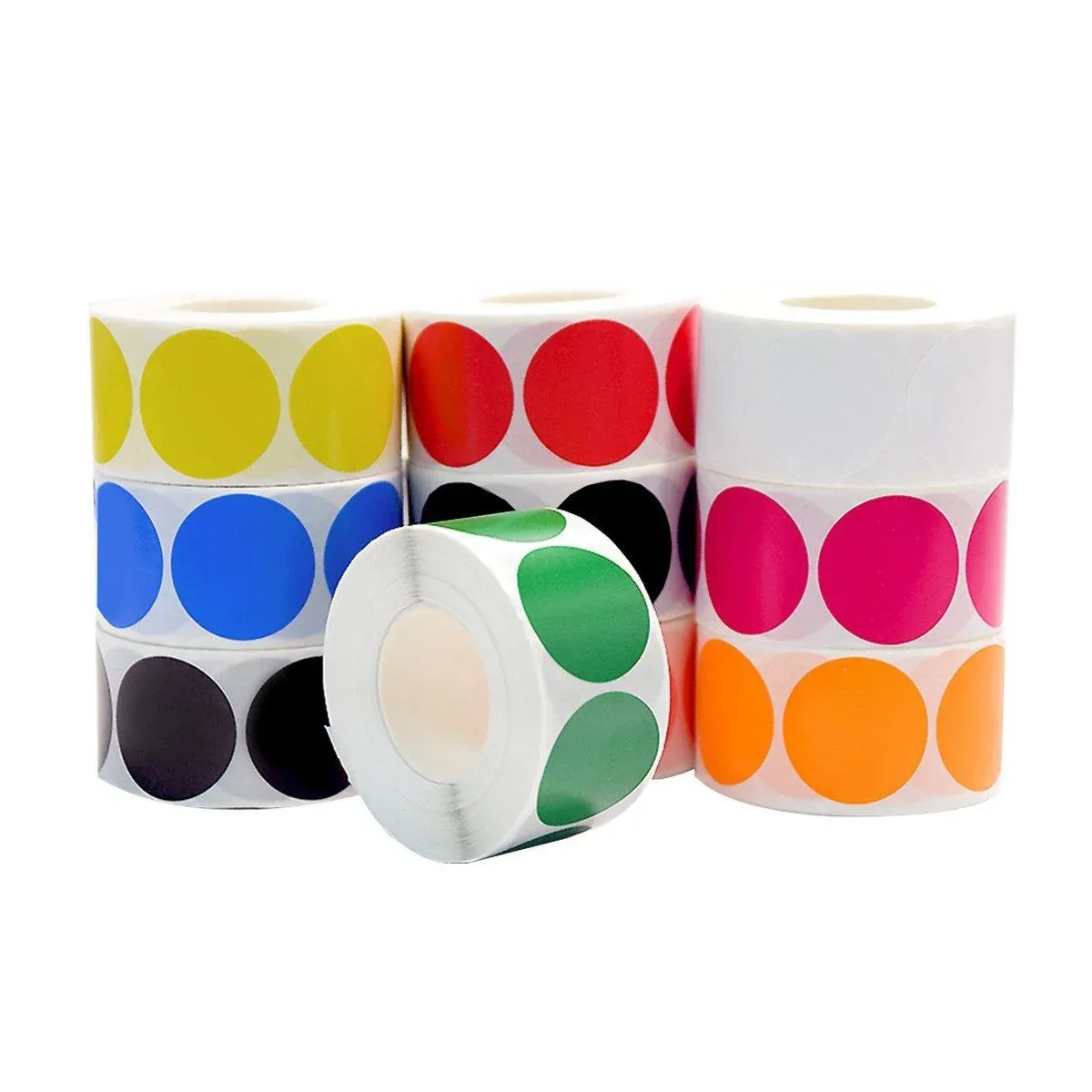 8 Rolls Colored Polka Dot Labels Round Seal Stickers Marking Round Sticker Set - Rose โ image 3