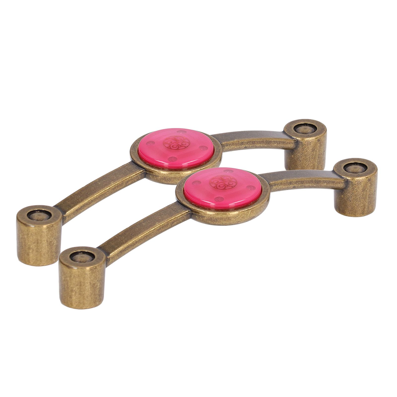 2 Pcs Zinc Alloy Antique Copper Handle European Modern Pastoral Color Acrylic Handle for Cabinet DrawerPink โ image 5
