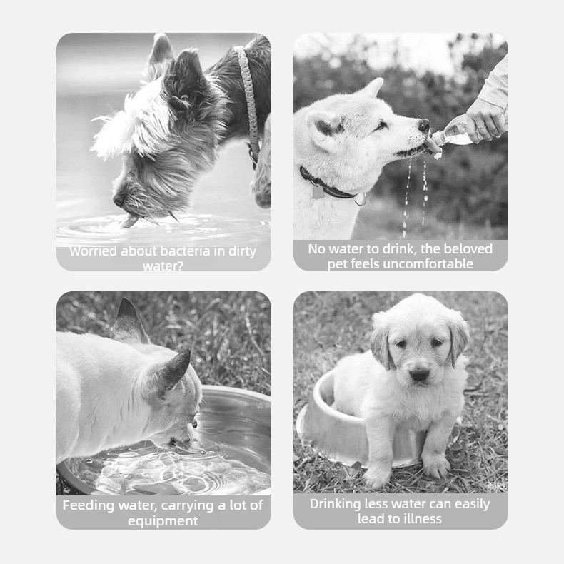 600ml Portable Pet Outdoor Water Cup, Leak-Proof Travel Water Dispenser - White — image 4