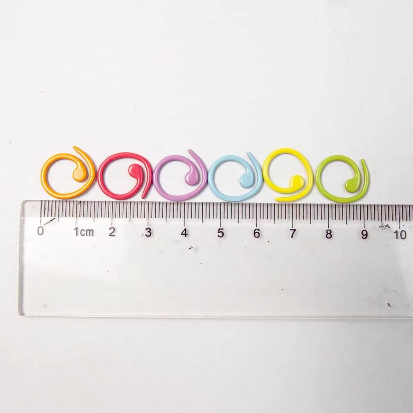 100PCS Metal Stitch Markers Helical-Shaped Crochet Markers Ring Multicolor Crochet Locking Markers (Multicolor) — image 5