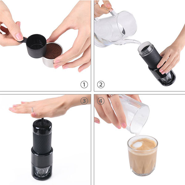 STARESSO Coffee Maker Red Dot Award Winner Portable Espresso Cappuccino Quick Cold Brew Manual Coffee Maker Machines All in One - Pink โ image 5