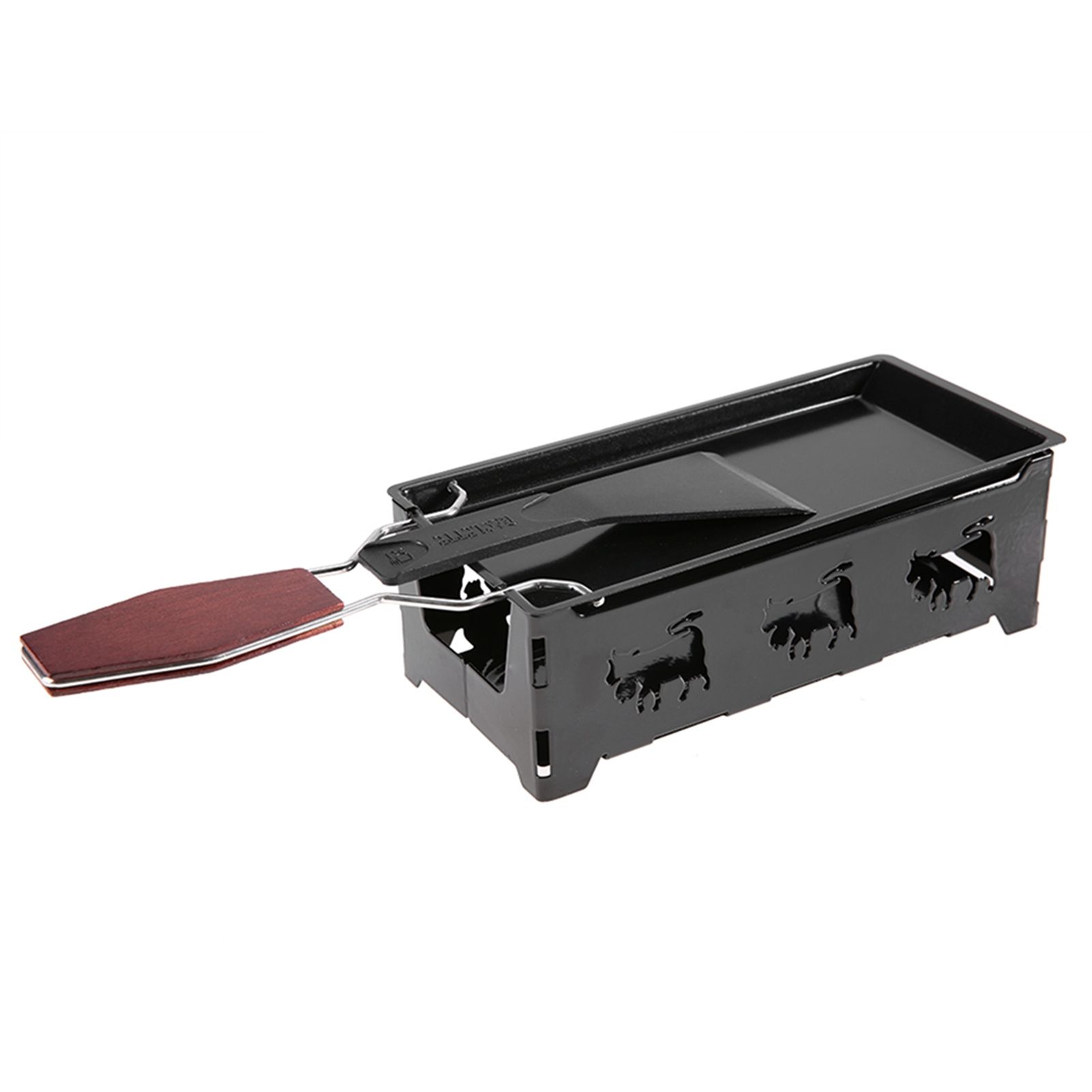Portable NOn Stick Cheese Raclette Rotaster Baking Tray Stove with Wodd Handle Grilling Tool โ image 4