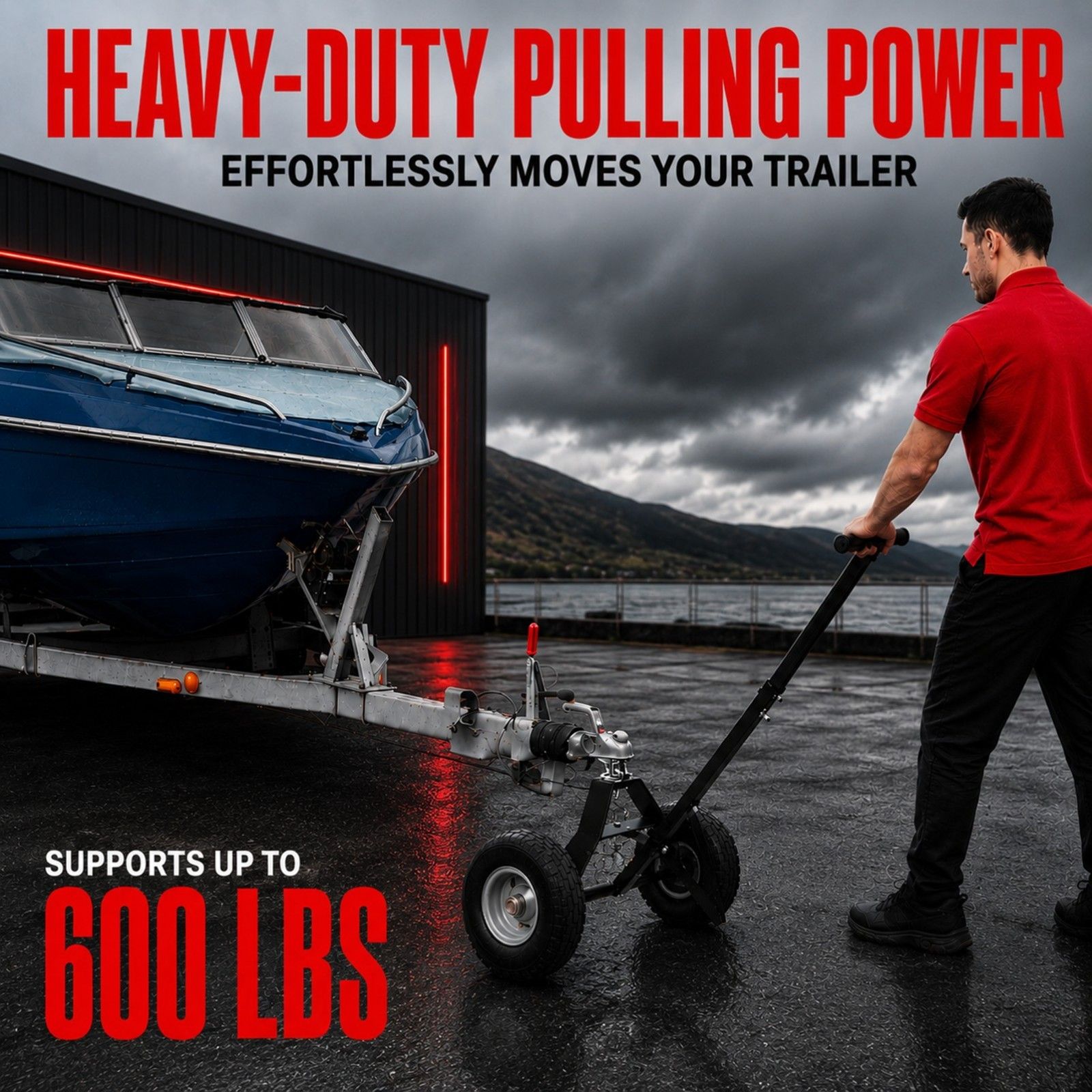 600lbs Trailer Dolly with 48mm Ball Solid Tires Portable Tow Dolly Wheel Tow — image 2