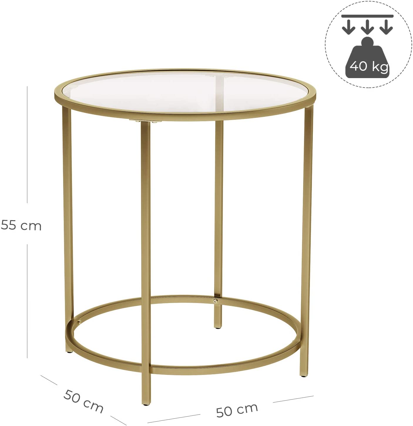 Gold Round Side Table with Golden Metal Frame Robust and Stable โ image 6