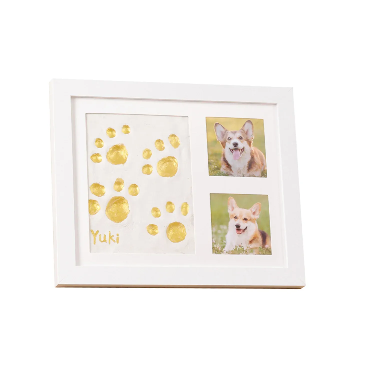 Keepsake DIY Handprint Footprint Photo Frame Kit for Pets or Memories - White