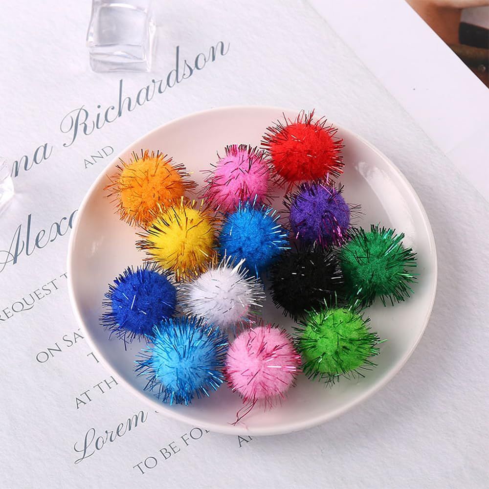 2000pcs Glitter Tinsel Pom Poms Sparkle Balls for DIY Craft/Party Decoration/Cat Decorative pendant (1CM 2000PCS) โ image 3