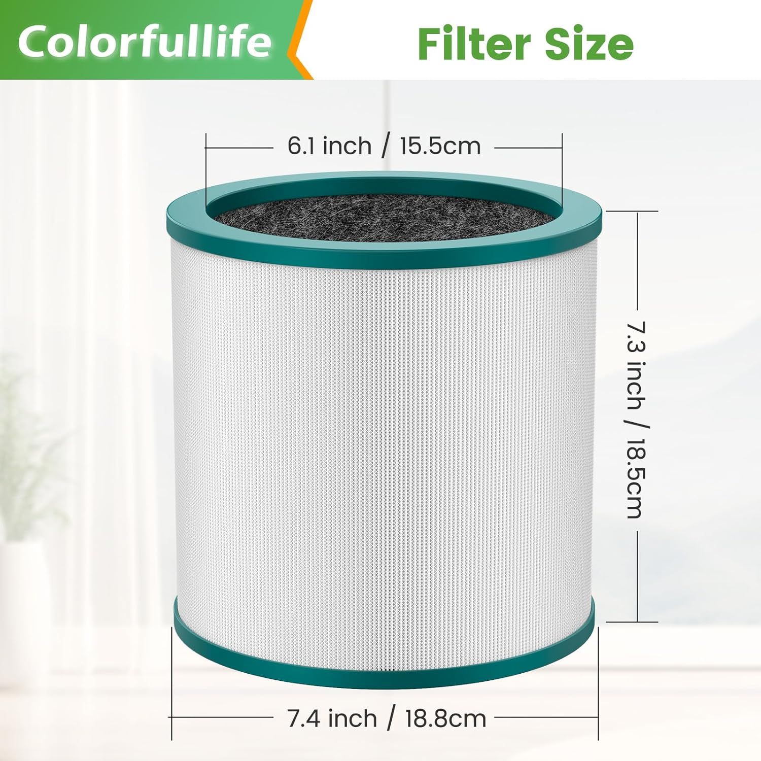 Replacement Air Puriier ilter or Dyson Tower Puriier Pure Cool Link TP01, TP02, TP03, BP01, Compare to Part 968126-03,2 Pack — image 2