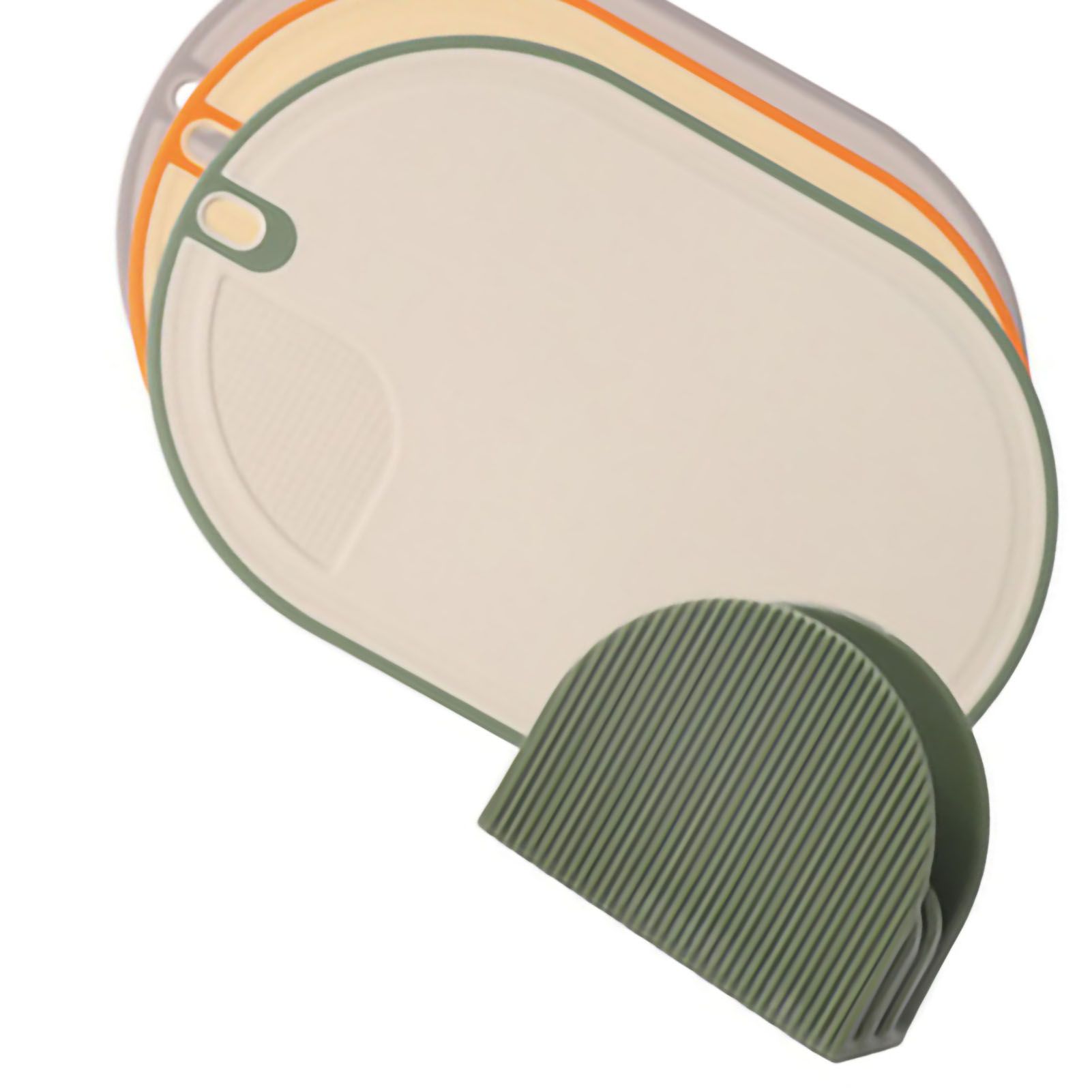 Cutting Board Food Grade Double Sided Prevent Slip Plastic Chopping Board with Holder Base for Meat Vegetable 3pcs 3 Mix Color โ image 2