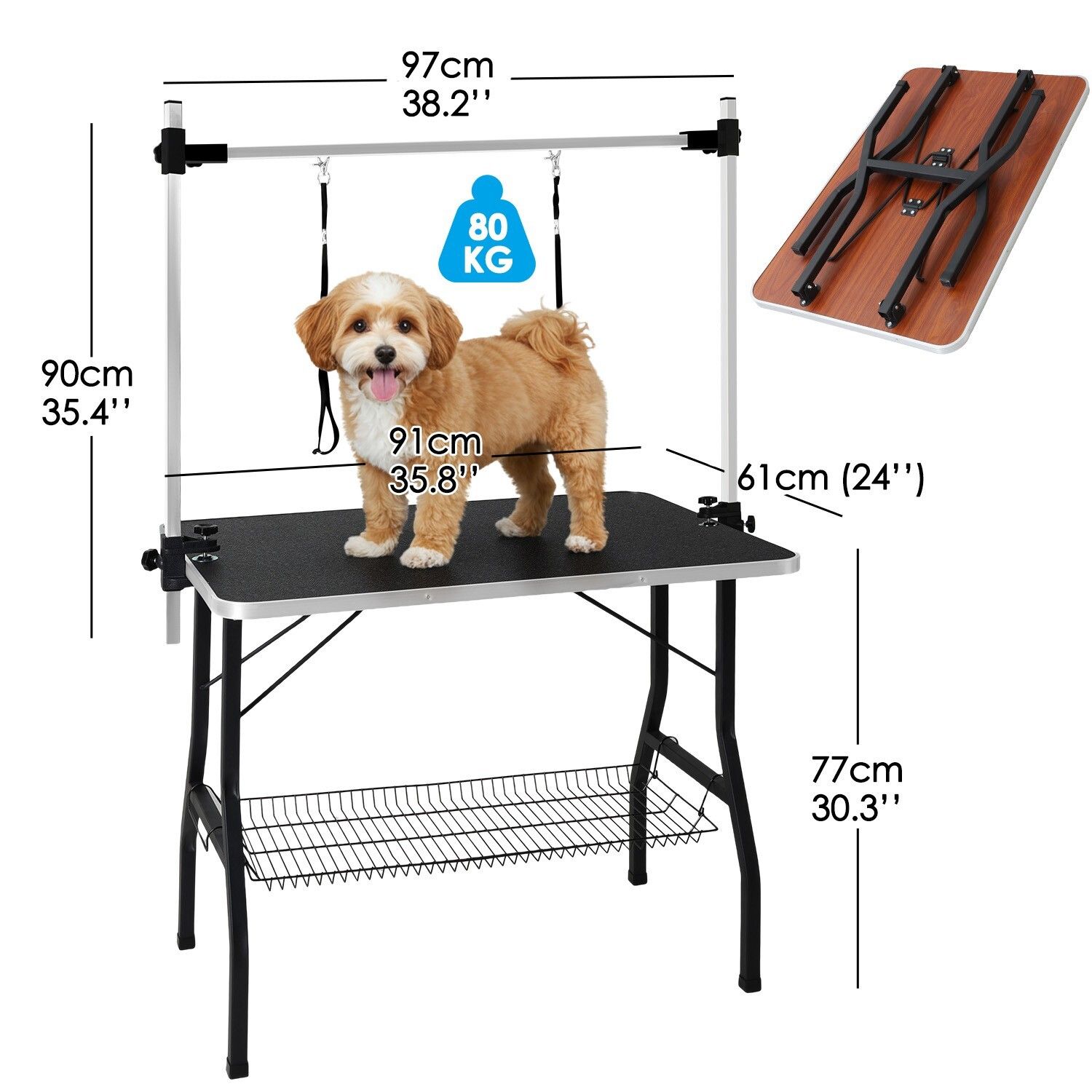 Adjustable Pet Grooming Table for Australian Cattle Dog, Foldable — image 2