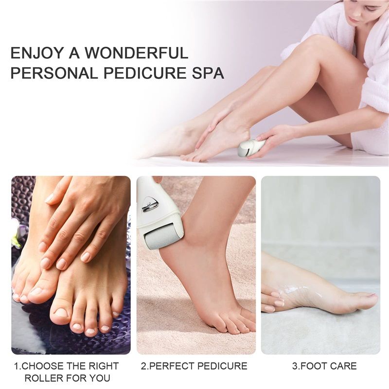 Electric Foot Callus Removers Rechargeable, Portable Electronic Foot File Pedicure Tools, Electric Callus Remover Foot Scrubber（white)（17 × 6.6 × 4cm） — image 4