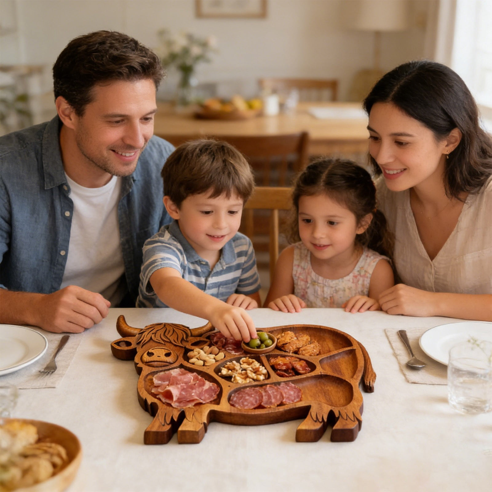 Highlands Cow Wooden Charcuterie Board,Unique Serving Tray for Cheese and Snacks,Decorative Farmhouse Centerpiece and Wall Art,Handcrafted Durable Platter for — image 6