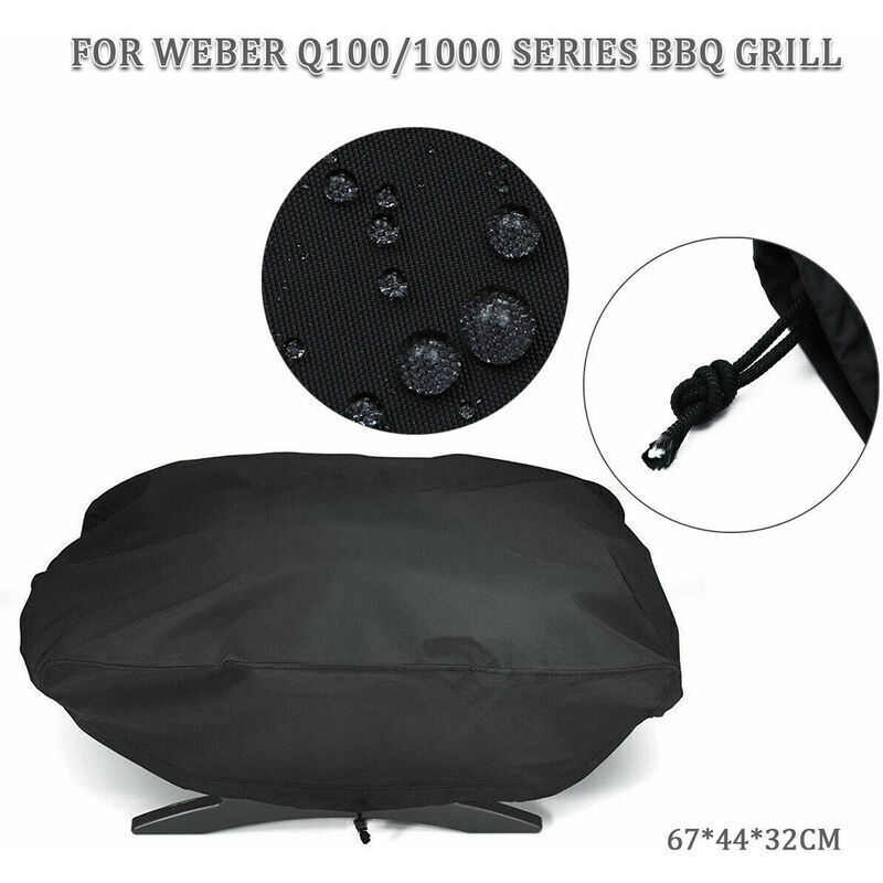 210D Grill Cover for Weber Q1200 and 1000 Gas Grills, Fits Q1200, Q1400, Q1000, Q100, Q120, Baby Q Models, Anti-UV..DEBUNS — image 5
