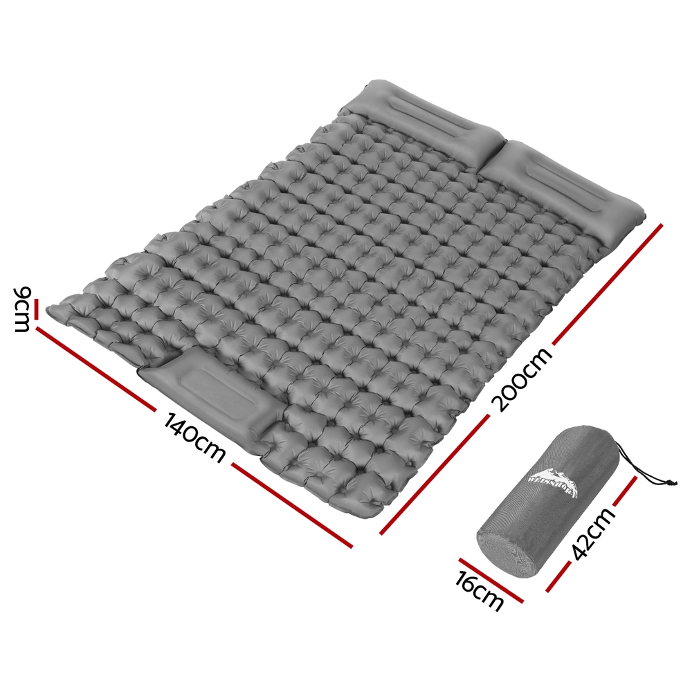 Weisshorn Self Inflating Mattress Camping Sleeping Mat Air Bed Double Pillow Bag — image 2