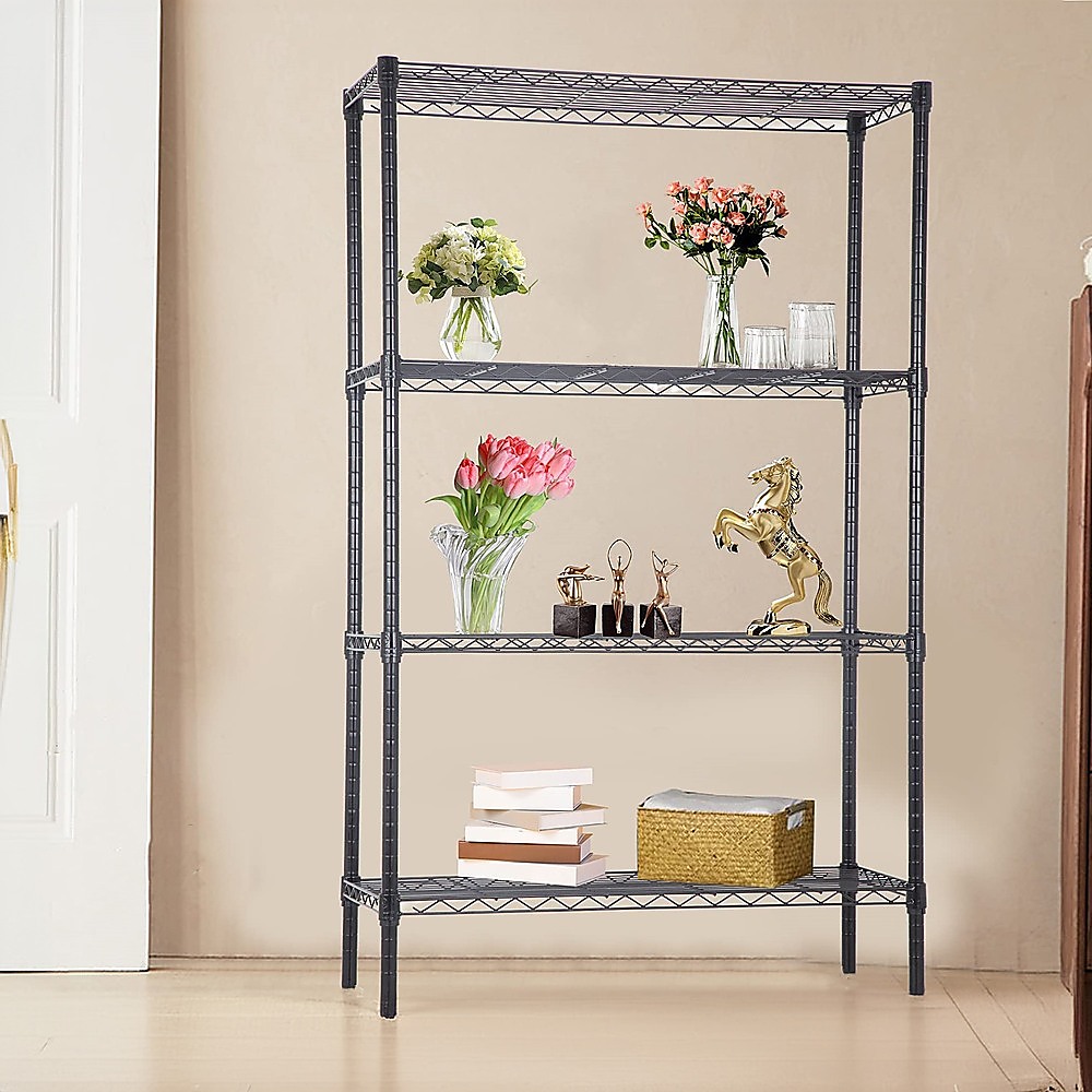 Modular Wire Storage 90x45cm Steel Shelving Black With Fixed Legs For Garage Warehouse Or Kitchen Organisation โ image 2