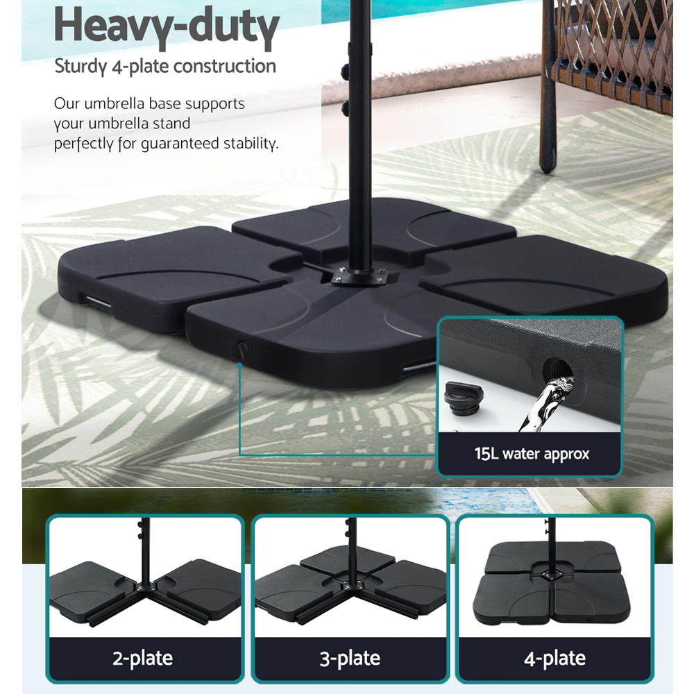 Instahut 4.57m Outdoor Umbrella w/Base Stand Beach Pole Garden Tilt Charcoal โ image 6