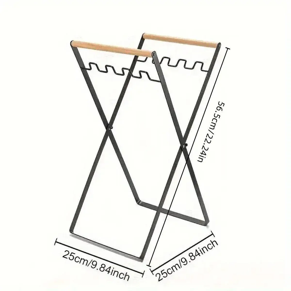 Outdoor Portable Wooden Folding Garbage Rack Picnic Barbecue Plastic Bag Holder — image 3