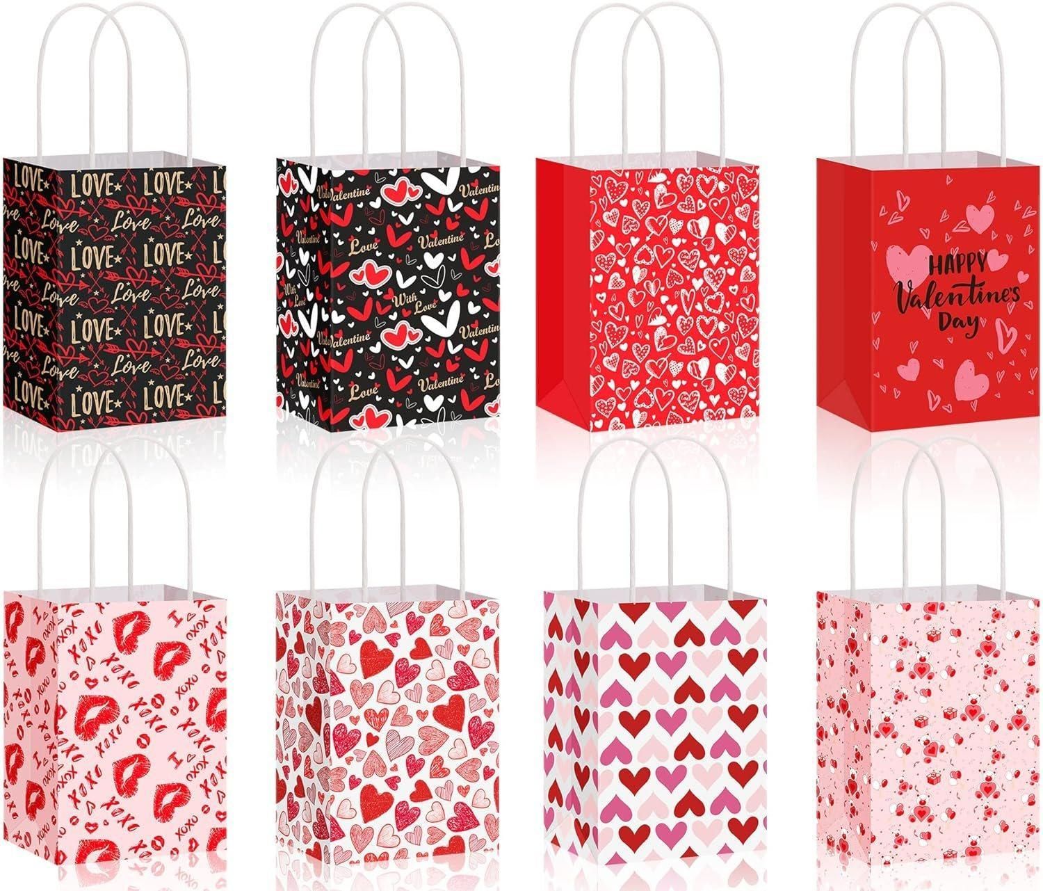 30x Valentines Day Love-Themed Tote Bag Elegant Kraft Paper Handbag Lightweight - Y166 โ image 3