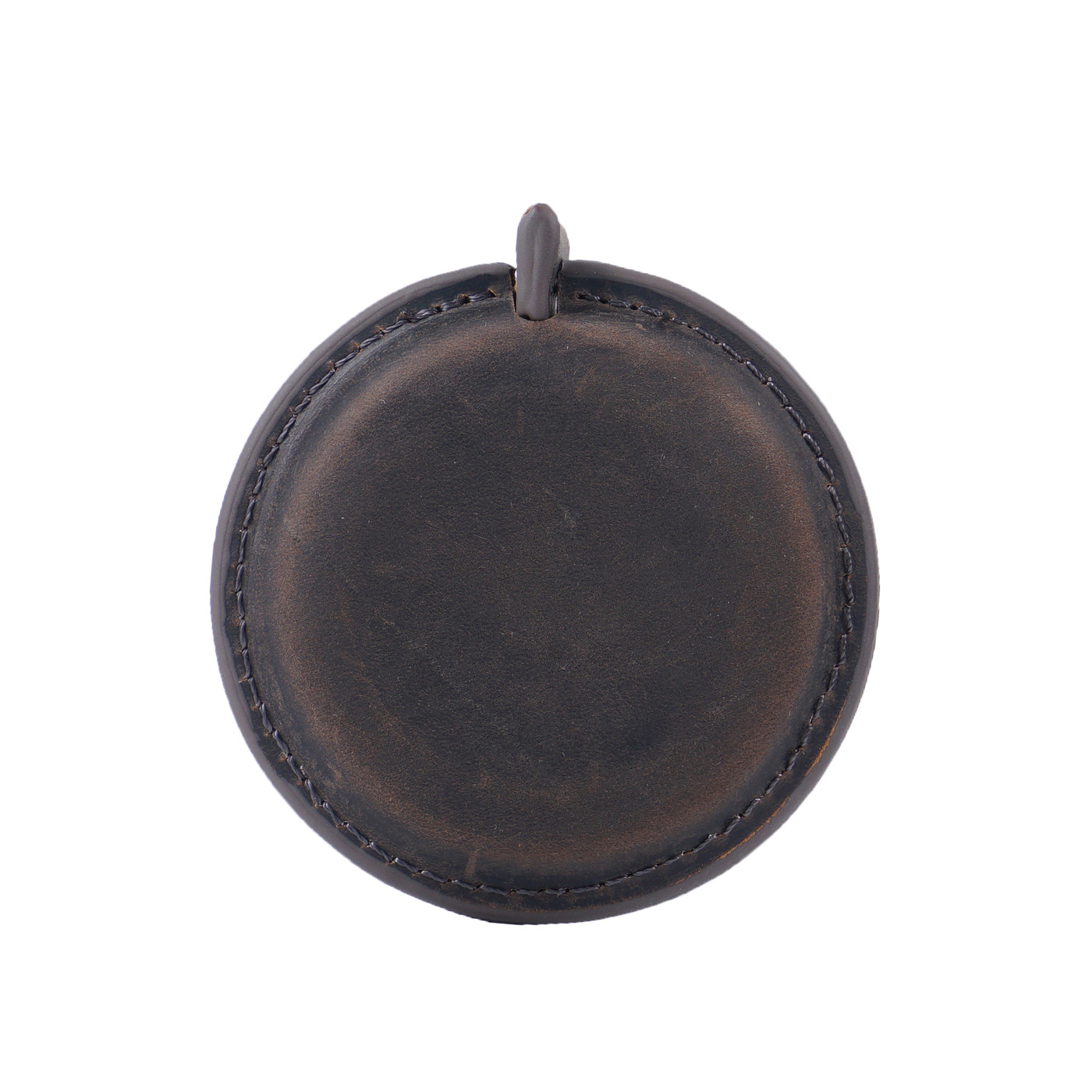 Coffee Handmade Crazy Horse Leather Retractable Tape Measure Keychain Dual Sided Scale 150cm/60" Mini Pocket Ruler for Sewing & Body Measuring