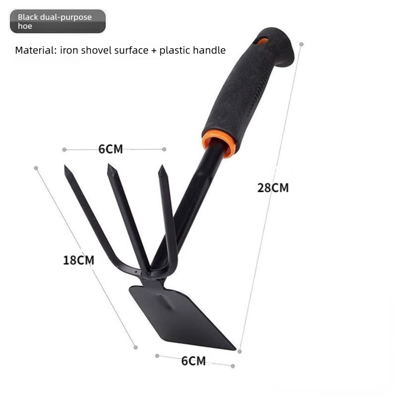 4-Piece Garden Hand Tool Set - Heavy Duty Steel with Ergonomic Non-Slip Grips - Includes Trowel, Transplanter, 5-Prong Rake and Dual-Purpose Hoe for Weeding โ image 4