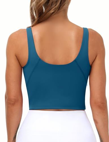 Longline Sports Bra for Yoga, Running & Fitness Activities with Medium Support, XXXL (Teal) — image 2