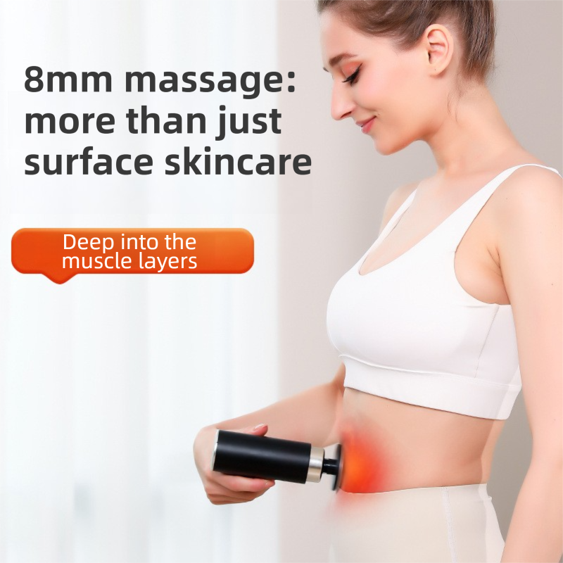 Black Grey Mini Hot Cold Massage Gun with10 Heads - 6 Intensity Dual Thermal Therapy Deep Muscle Reliever for Gym Fitness Recovery โ image 6