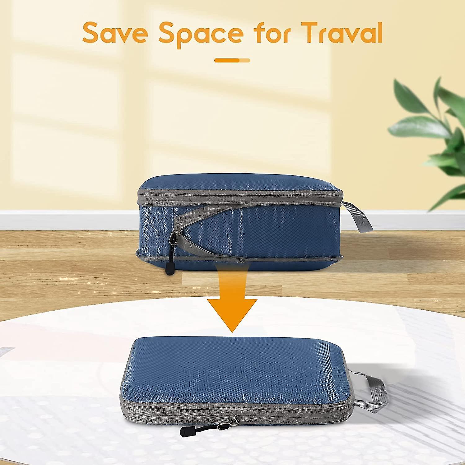 Compression Packing Cubes for Suitcases Gray Extensible Organizer Set — image 3
