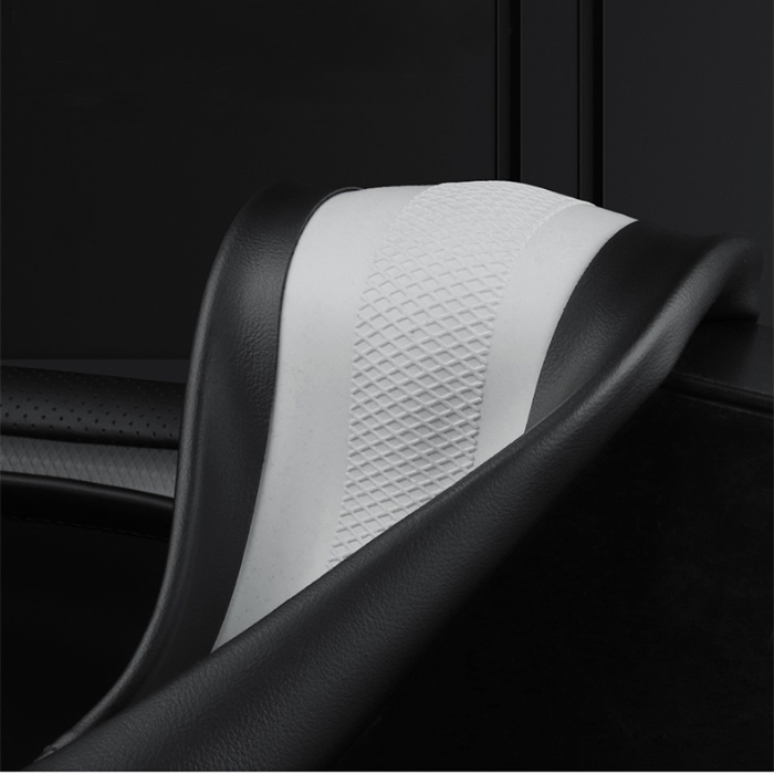 Fits Tesla model3/y/modelx/s steering wheel cover - Tesla special D-shape (two-color line) with logo - 36cm/1pc, Made of Fabric โ image 4