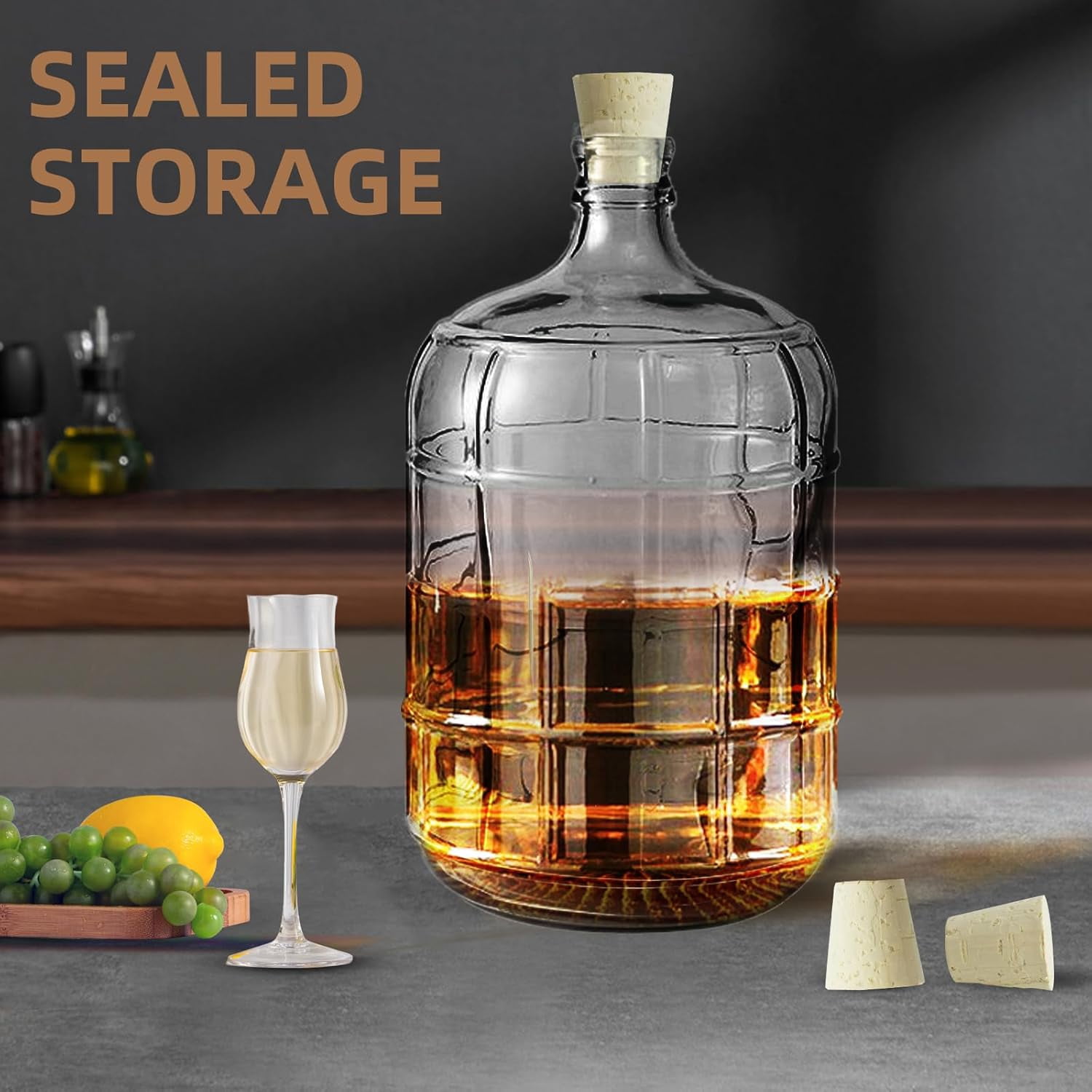 2 Pcs Carboy Cork Stopper Glass Carboy Cap for 1, 3, 5, 6 Gallon Glass Water Jug 1 x 1.5 x 1.6 Inches Soft Cork Plug Wood Tapered Fermentation Cap Cork — image 5
