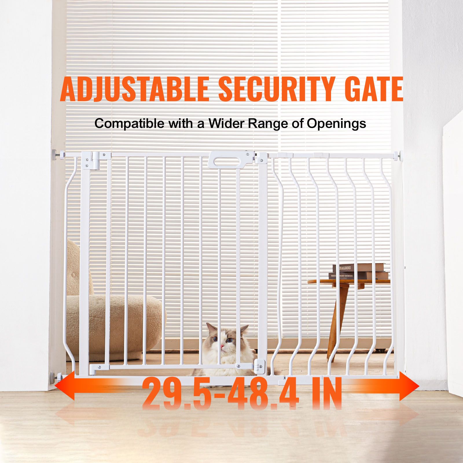 Baby Gate, 749-1229 mm Extra Wide, 762 mm High, Dog Gate for Stairs Doorways and House, Easy Step Walk Thru Auto Close Child Gate Pet Security Gate with — image 2