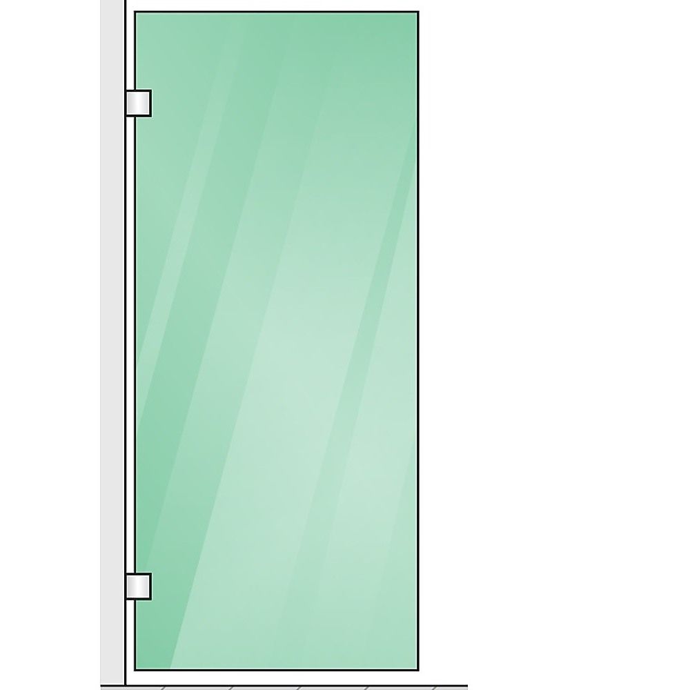 110x100cm Corner Frameless Shower Screen with Gold Brackets and Brass Hinges - U-Brackets and Floor U-Bracket โ image 6