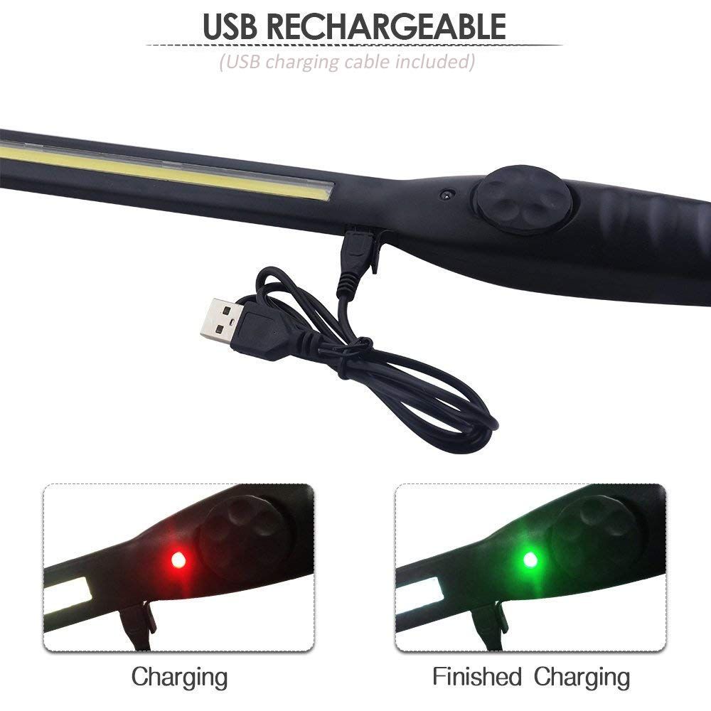 Work Light Rechargeable Work Lights, Slim USB Inspection Light LED Work Lamp with Rotary Switch & 360°Swivel Magnetic Base — image 4