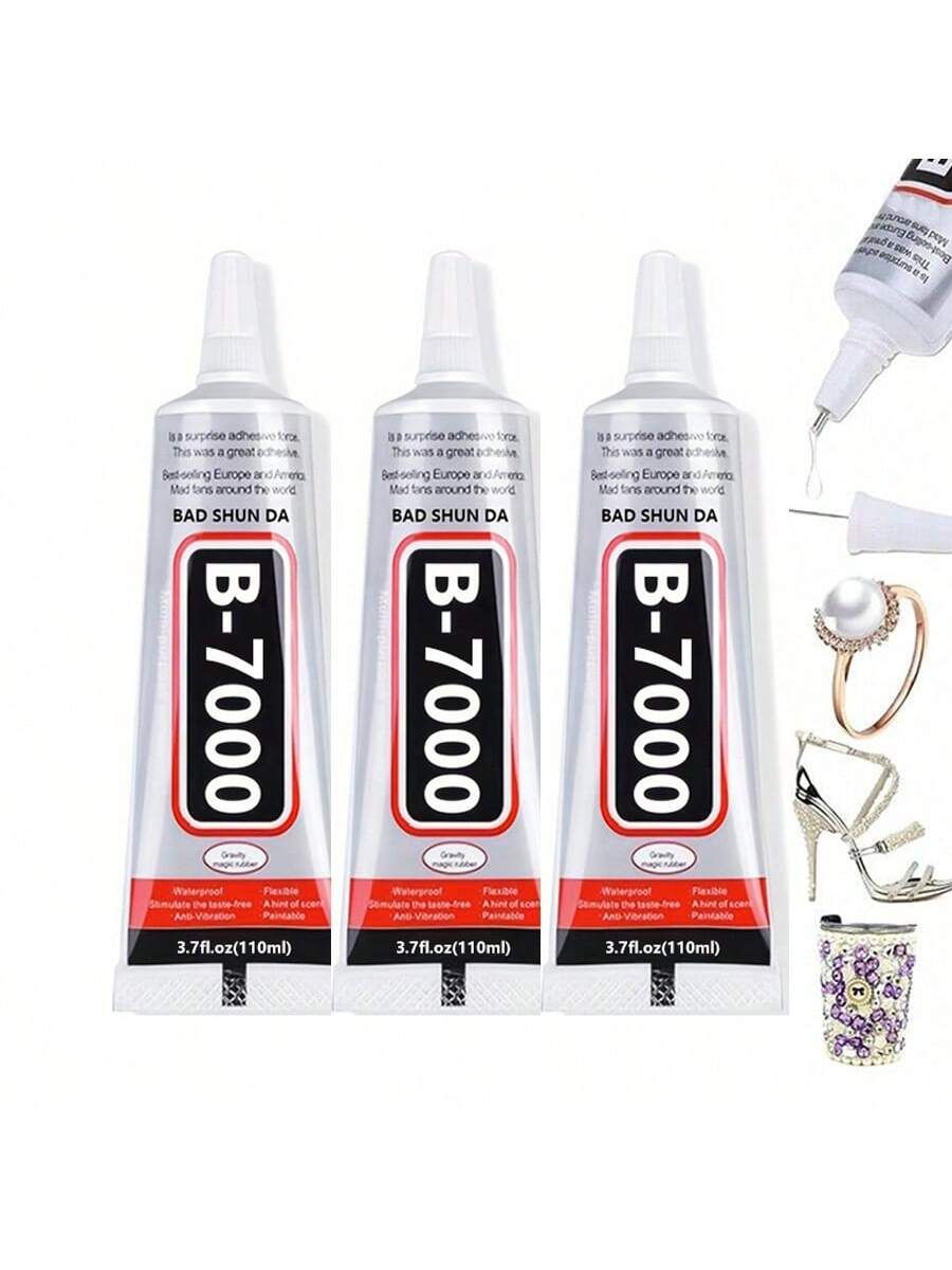4pcs/15ml B7000 Glue Headwear Brooch Jewelry Inlay Adhesive Diamond Stud Earring Pendant Strong Adhesive For DIY Handcraft Ideal Valentine s Day Gift — image 2