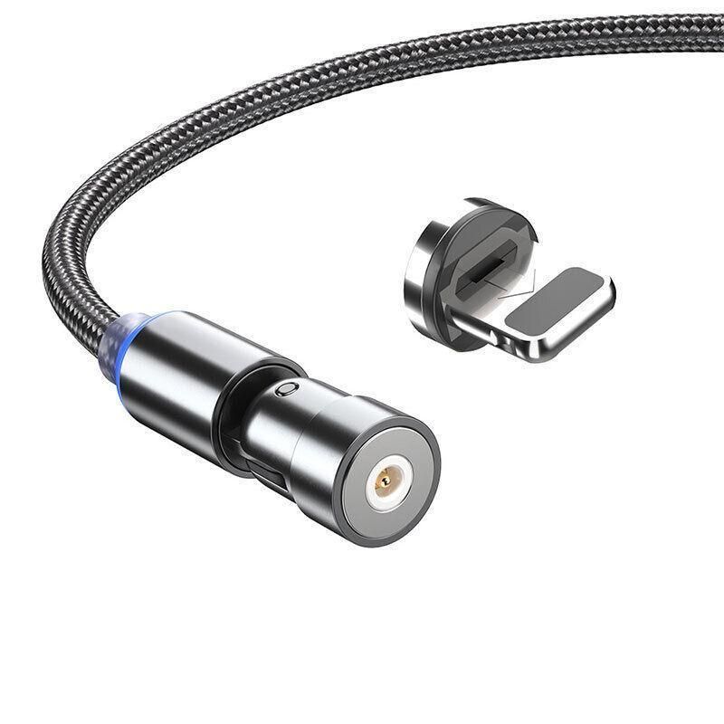 540 Degree Rotating Magnetic Charging Cable USB Data Cord for iPhone 1m 2m 3m - 3m