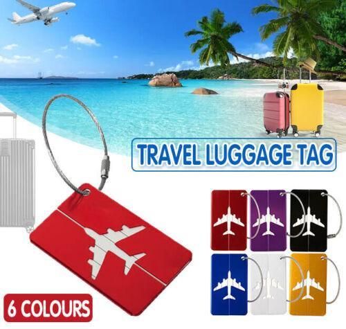 Luggage Tag Aluminum Travel Baggage Suitcase Identity Address Name Label Cards - Purple โ image 2