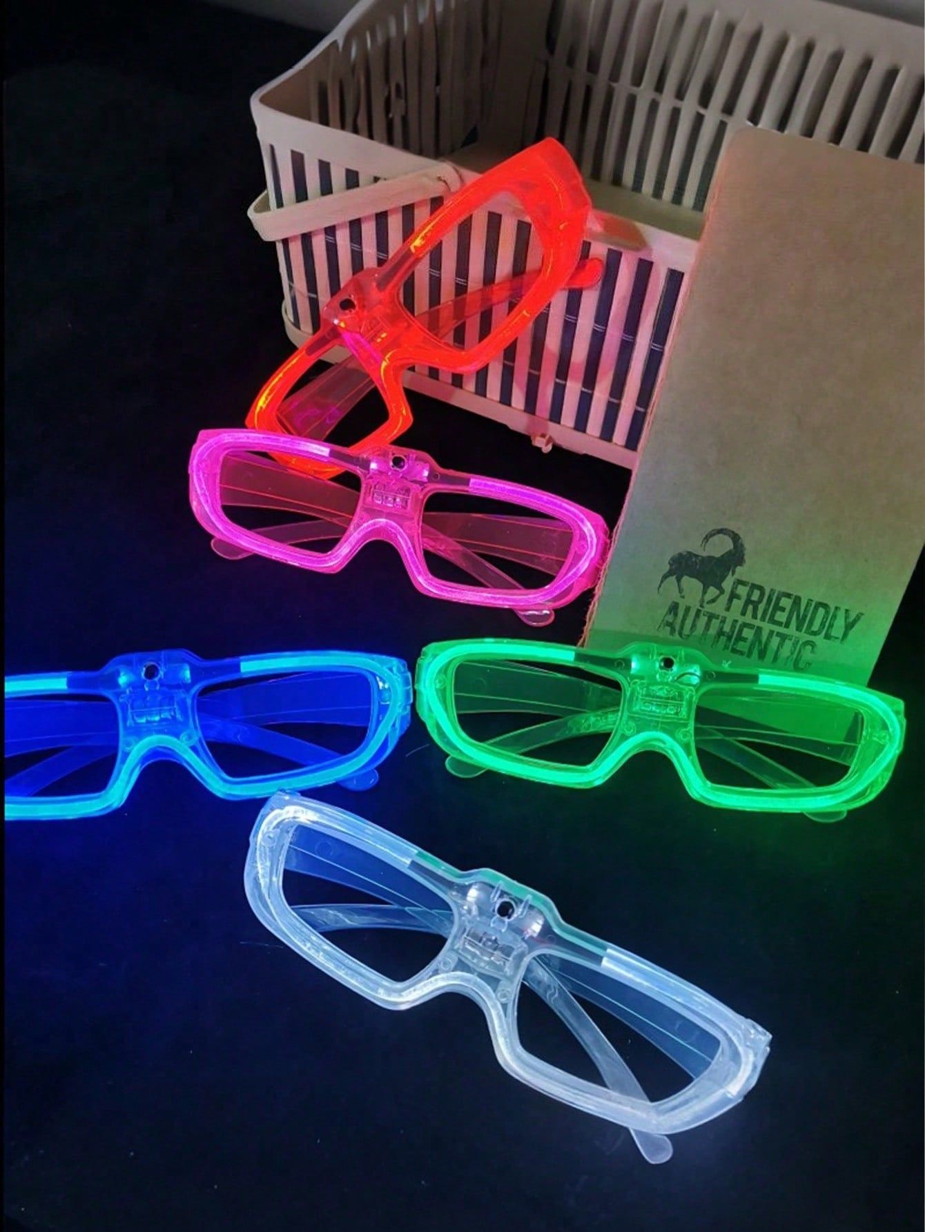 8Pcs LED Light Up Glasses β Assorted Colors, Double Shading Cover, Flashing Luminous Glasses for Dark Environments, Party Favors for Weddings, Birthdays, New