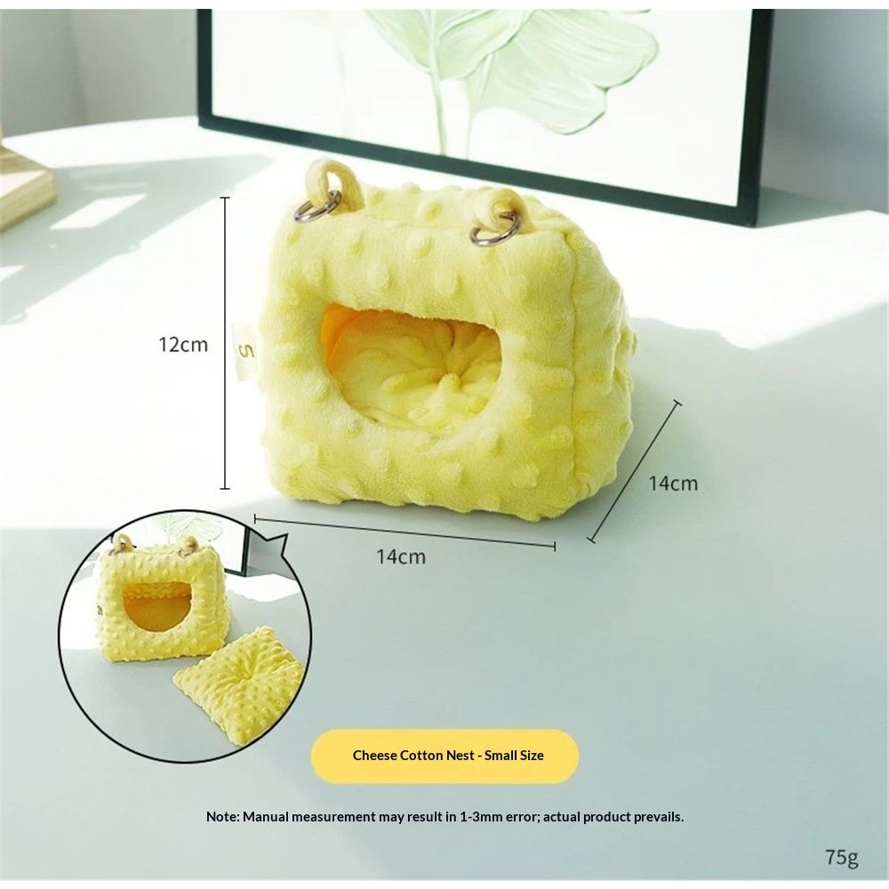 Pet Bird Nest Hammock Hanging Cave Cage Plush Snuggle Happy Hut Tent Bed, Winter Warm Bird Nest for Cage （small size） — image 5