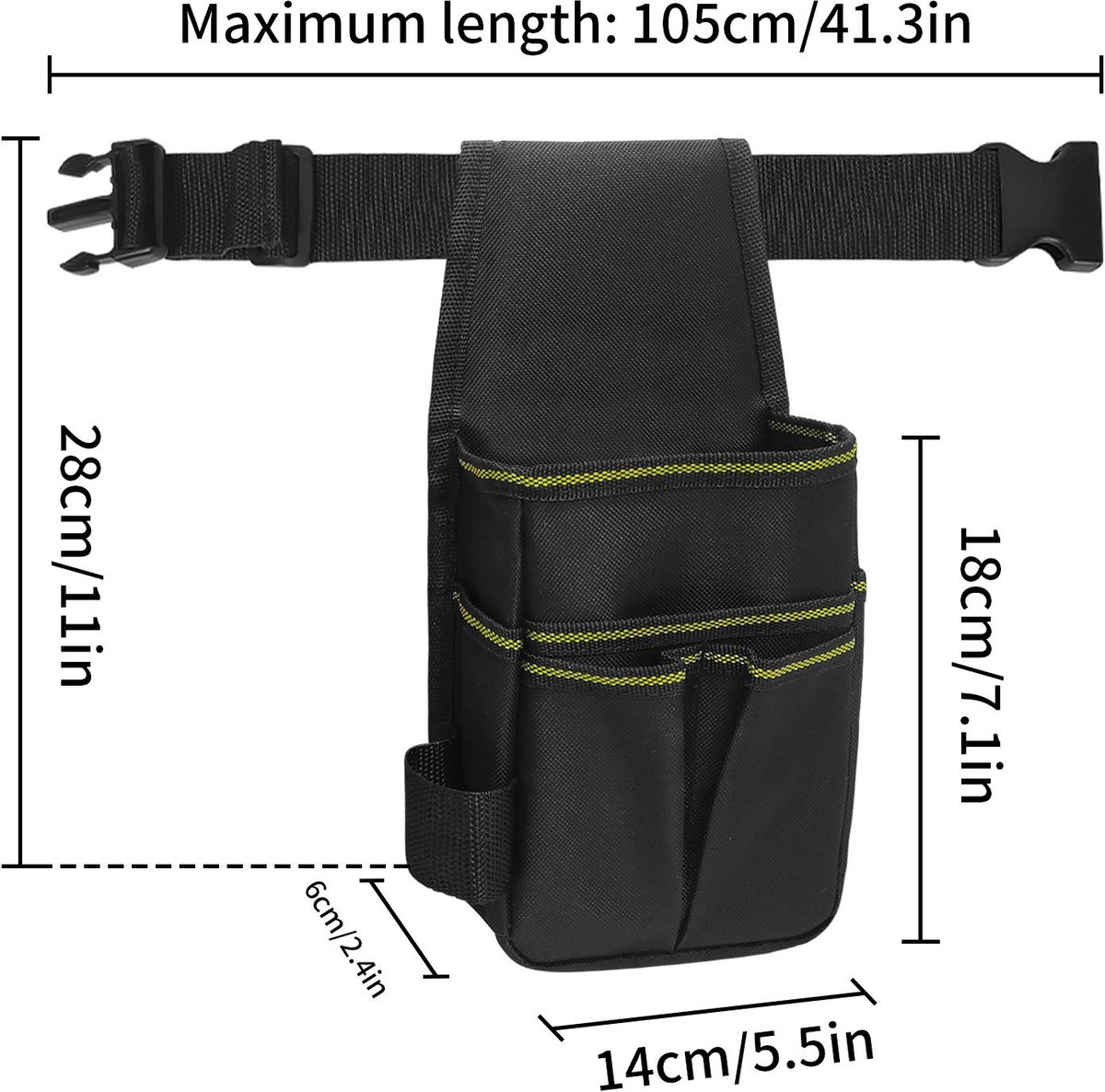 Tool Bag - Hardware Storage Bag - Waist Bag - Small Oxford Canvas Tool Bag - with Adjustable Nylon Waist Strap, Carpenters, and Repai โ image 2