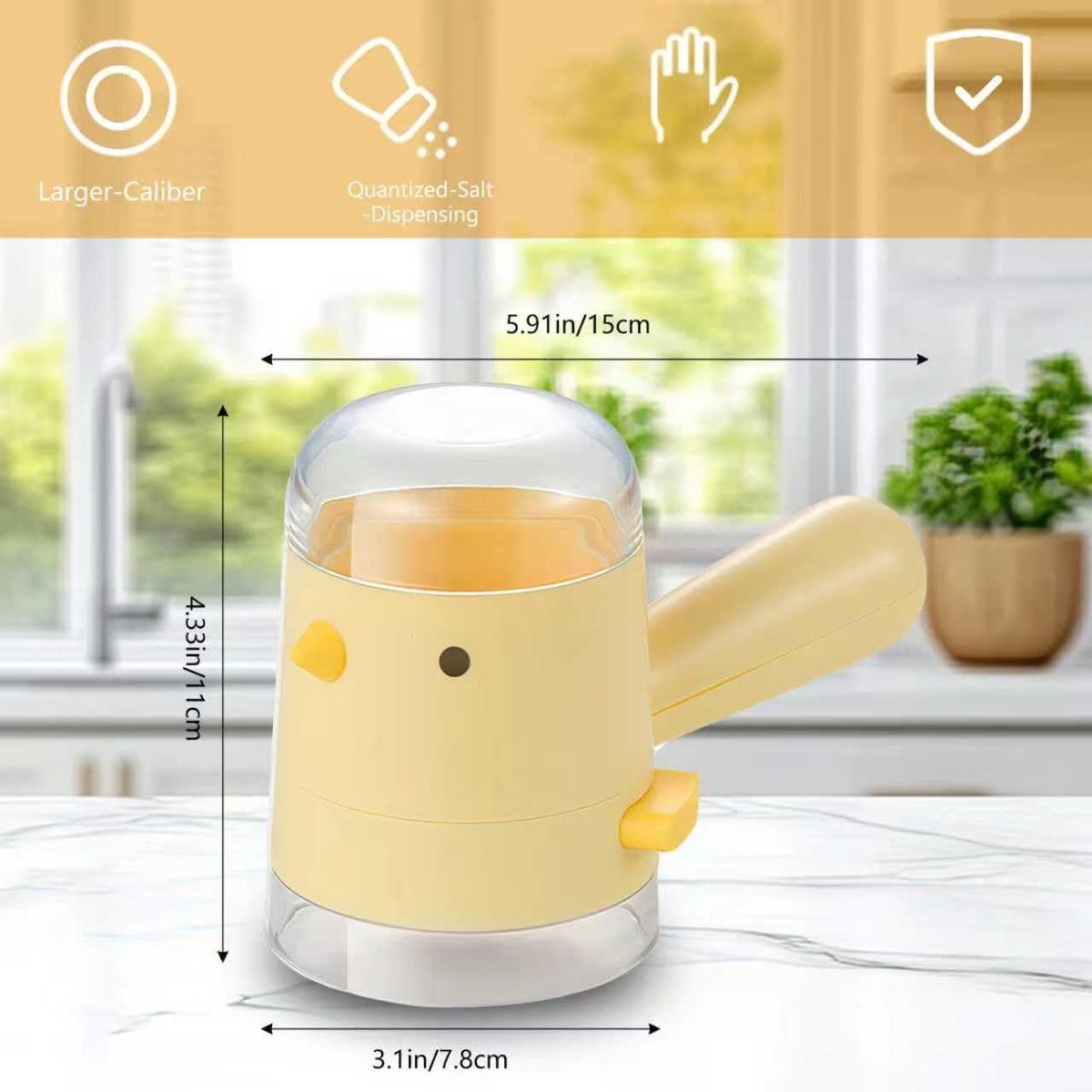 Spice jars - salt or pepper jars - refillable spice dispensers - 85 grams - beautiful kitchen accessories - for on the table or while cooking, decorative and โ image 6