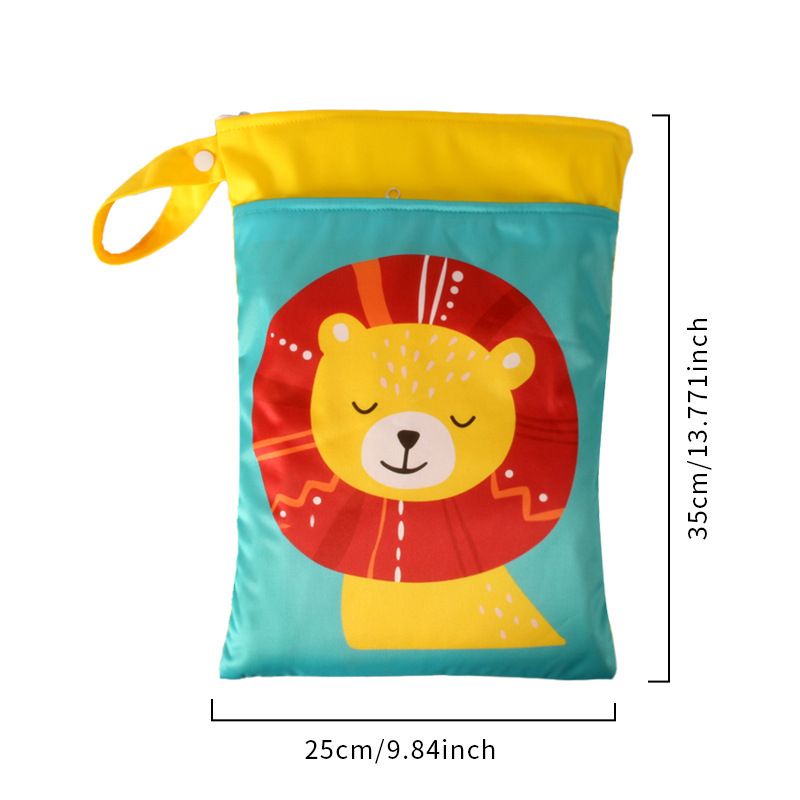 Cartoon Storage Hanging Bag Travel Dry Wet Separation DWST62 25cm*35cm (double zipper) โ image 3