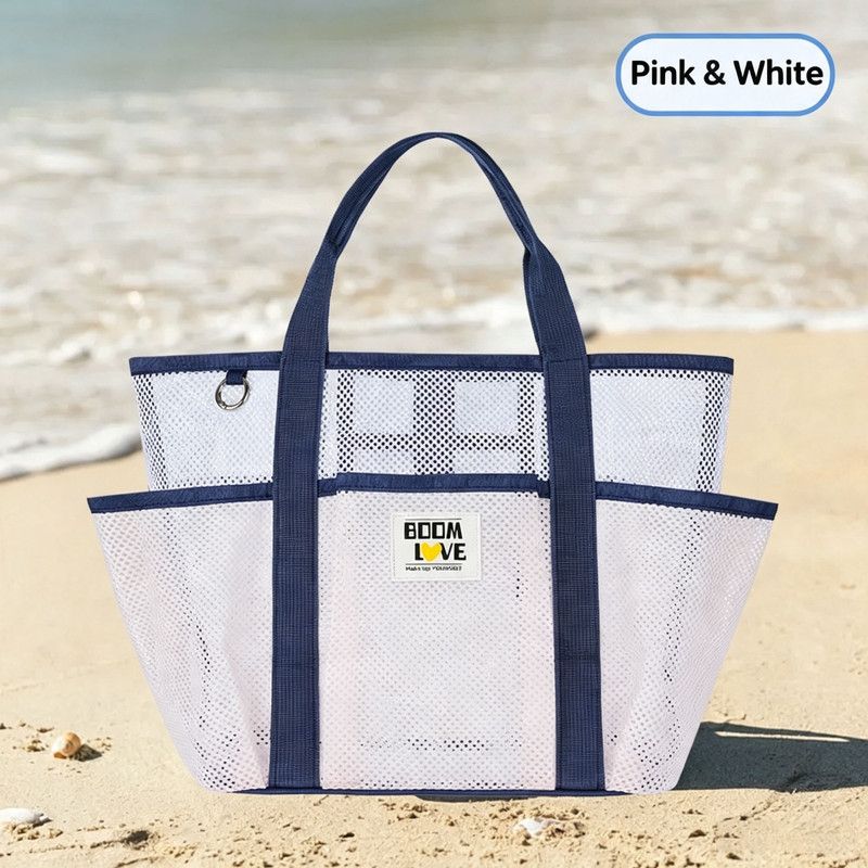 Large Mesh Beach Tote Bag, Beach Travel, Pool Gym, Hold Towel Swimwear Toiletries โ image 2