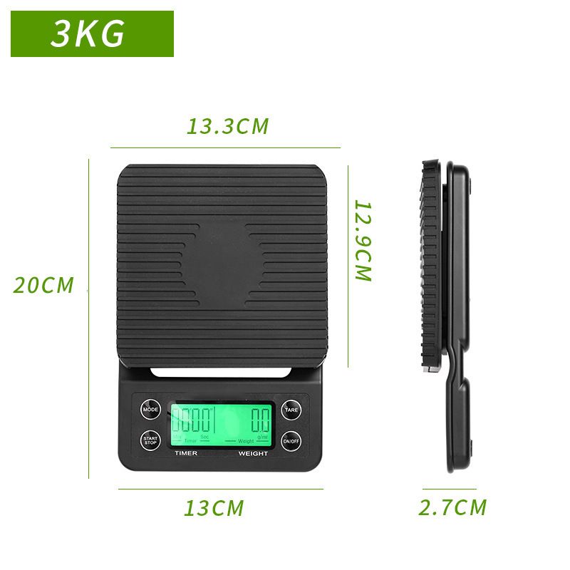 3KG electronic scaleCoffee Scale with Timer Small, Espresso Coffee Scale with Timer for Pour Over Coffee black โ image 5