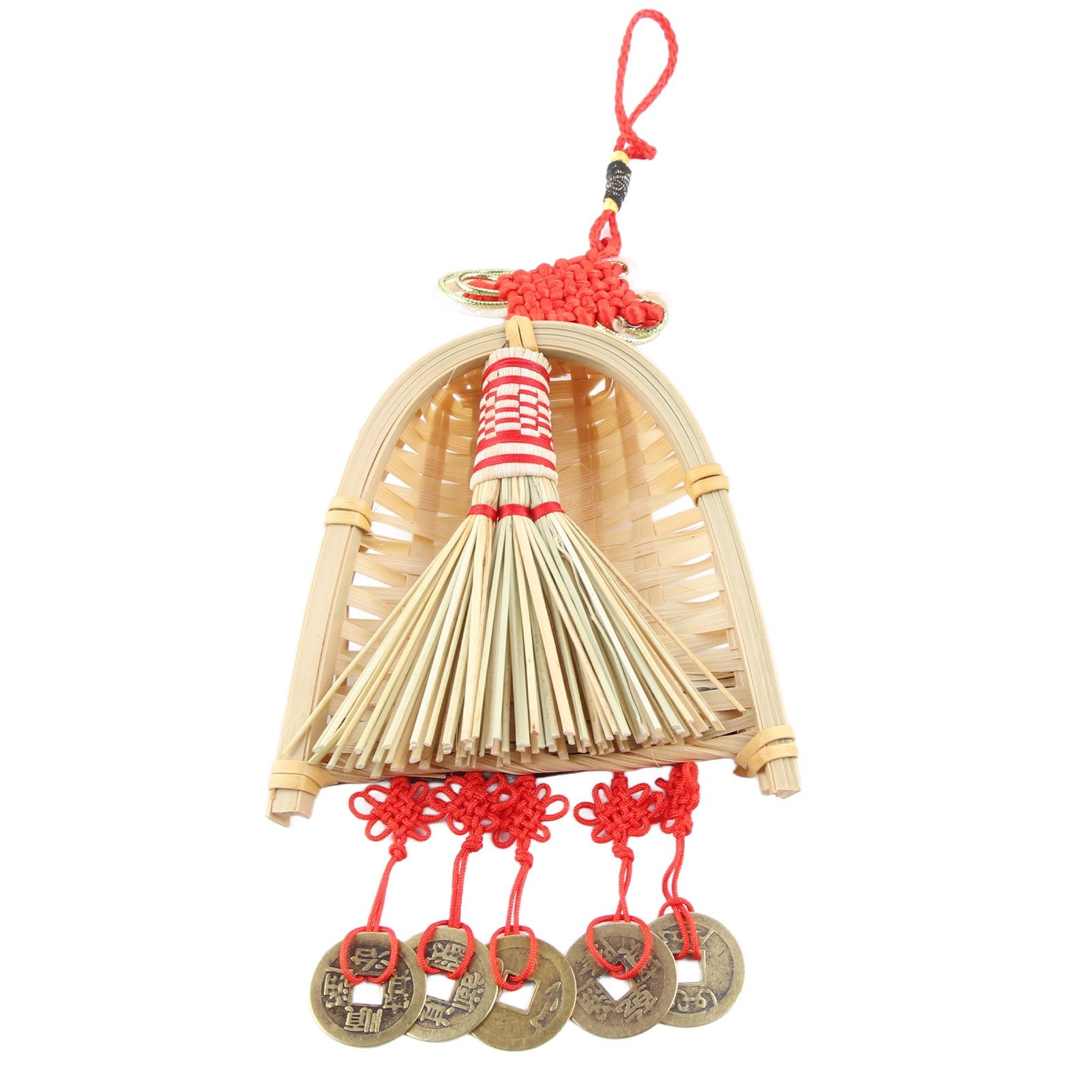 Broom Dustpan Decor Chinese Year Ornament Pendant New Tassel Hanging Decor Mini Fortune Broom Decoration B3 — image 2