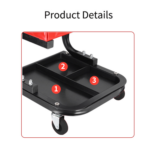 Padded Rolling Creeper Garage Mechanics Roller Seat Stool Chair with Tool Tray โ image 4