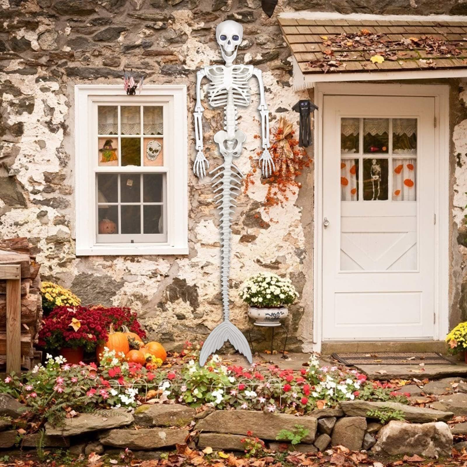 Halloween 31.5 inch Poseable Mermaid Skeleton Prop Haunted Decor — image 5