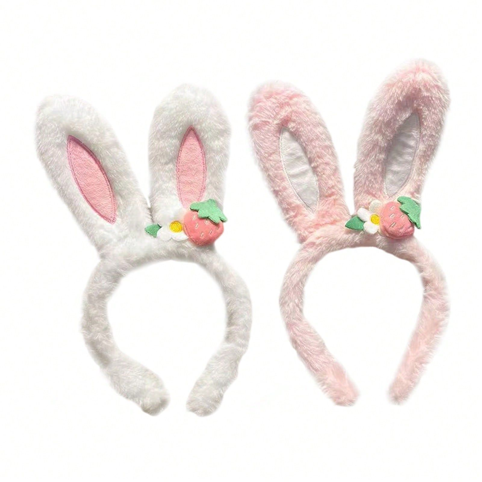2 Pcs Cute Rabbit Ear Hair Band โ Smooth Surface, Durable No Tight Headband, Soft and Comfortable