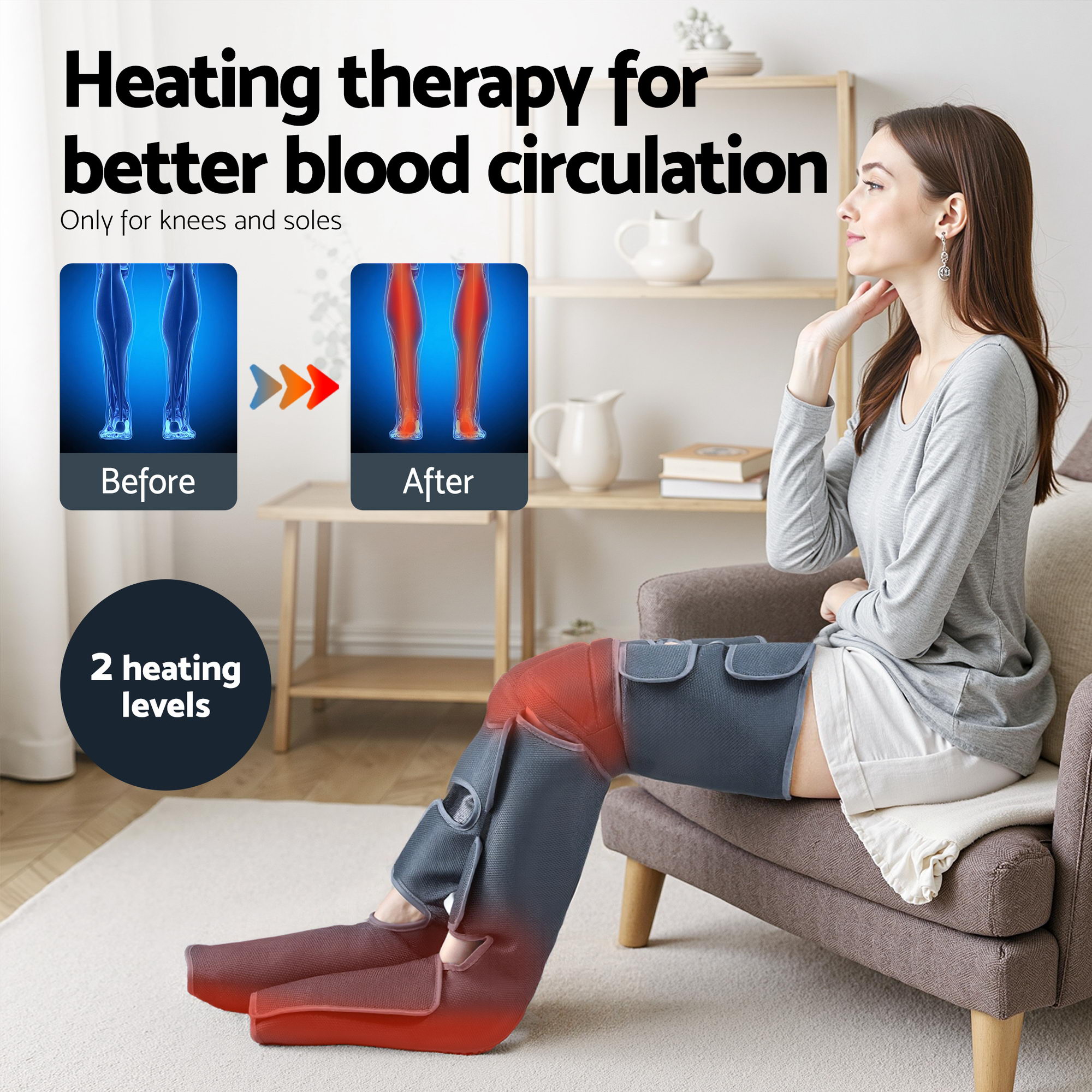 Livemor Electric Leg Foot Massager Air Wrap With Shiatsu Neck Massager Heating โ image 6