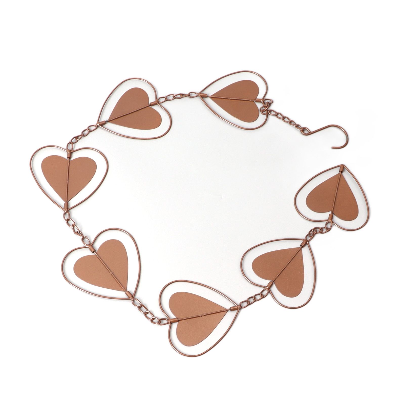 Metal Rain Chain Drainage Function Decorative Heart Shape Wind Chime with Hook for Balcony Patio Corridor — image 4
