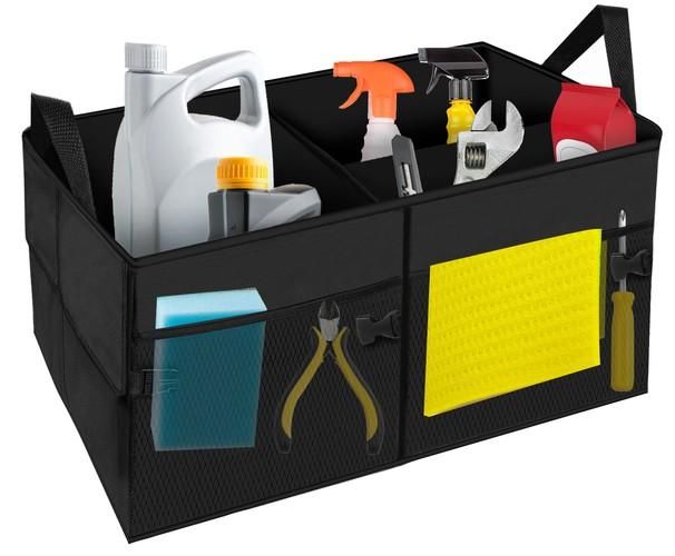 Foldable Car Trunk Bag Organiser, Portable Boot Storage Box for Groceries Tools and Travel Items, Polyester, Black โ image 6