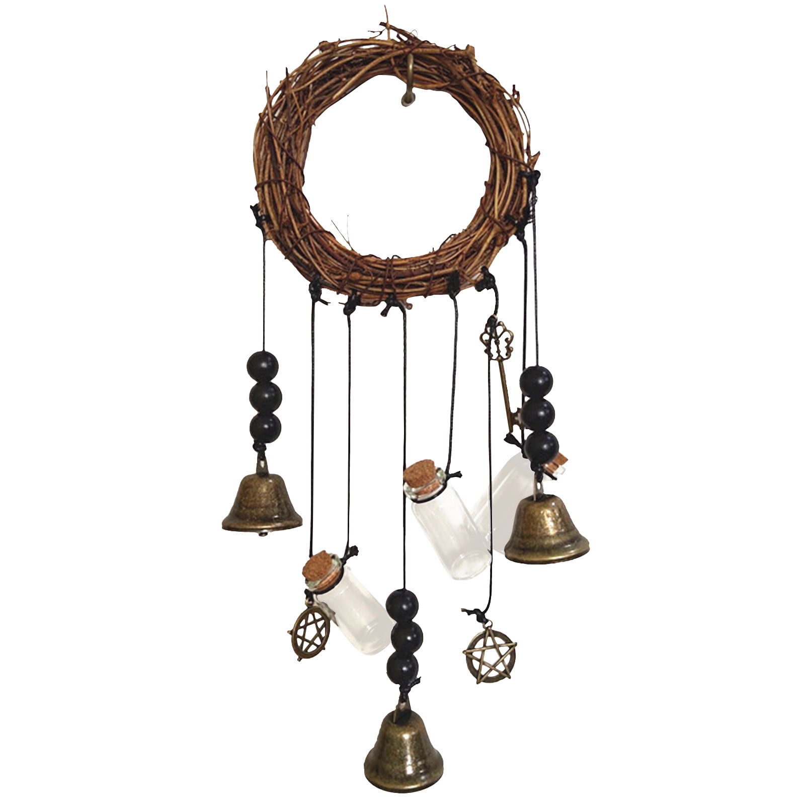 Wind Chimes, Wind Chimes Promotion, Witch Protection Bell Witch Bell Protection Door Handle Pendant Rattan Wind Chime Witch Pray Crystal Wind Chime Family Room