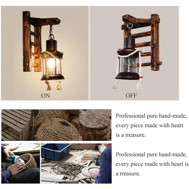 Vintage Industrial Wall Light Iron Metal Bamboo Outdoor Wall Lamp โ image 4